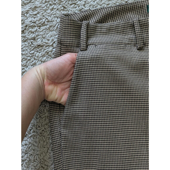Lauren Ralph Lauren Houndstooth Sanderson Pants Womens 6 Brown Career Work - Picture 6 of 8